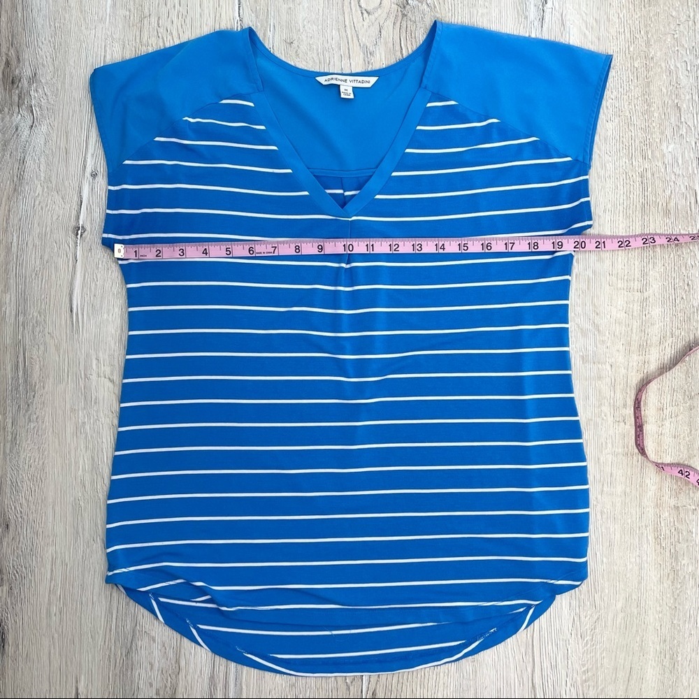 Blue Stripe V-Neck Blouse - Picture 6 of 6